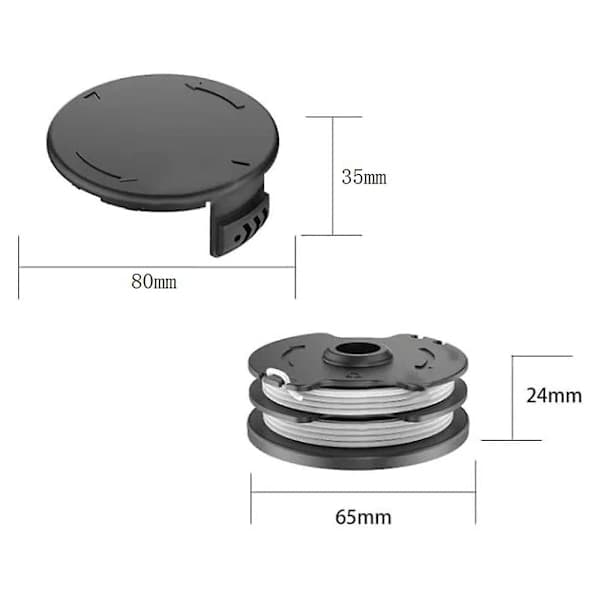 For Parkside gresstrimmer erstatningsspole + spoledeksel, TLP-01 / TLP-01-1