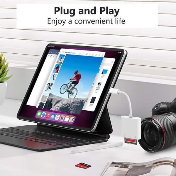 USB-C SD-kortlæser, USB-C SD-kortadapter med dobbelte SD/TF-slots, hukommelseskortadapter