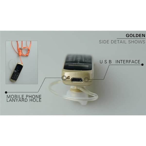 J8 Mini Telefon - Monoblok - Sort - GSM - 800 mAh - 0.66\" - Lav SAR