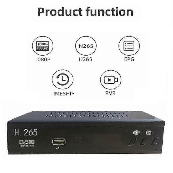 DVB T2 Hevc 265 Digital TV-mottaker DVB-T2 265 1080p HD-dekoder USB Terrestrisk TV-mottaker EPG-innstillinger - Perfet