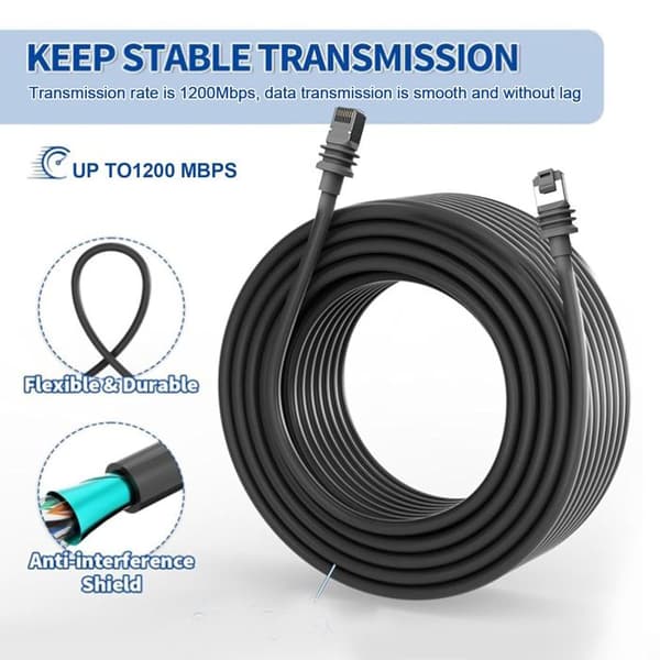GEN3 V3 Ethernet datakabel, erstatningsforlengelseskabel, vanntett nettverkskabel, 5 m
