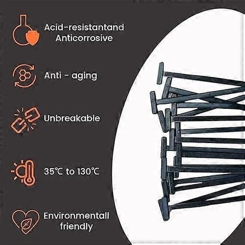 Nylon Universal Cable Tie Buckle, 10-100 Pin and Button Cable Tie Self-Locking-Perfect 100pcs