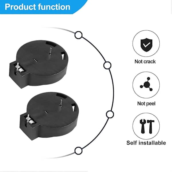 2 stk. Cr2450 knapcellebatteriholder etui 2 ben sort