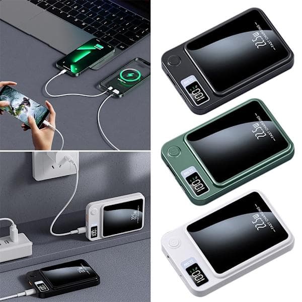 Trådlös Powerbank Extern Extra Batteripack black