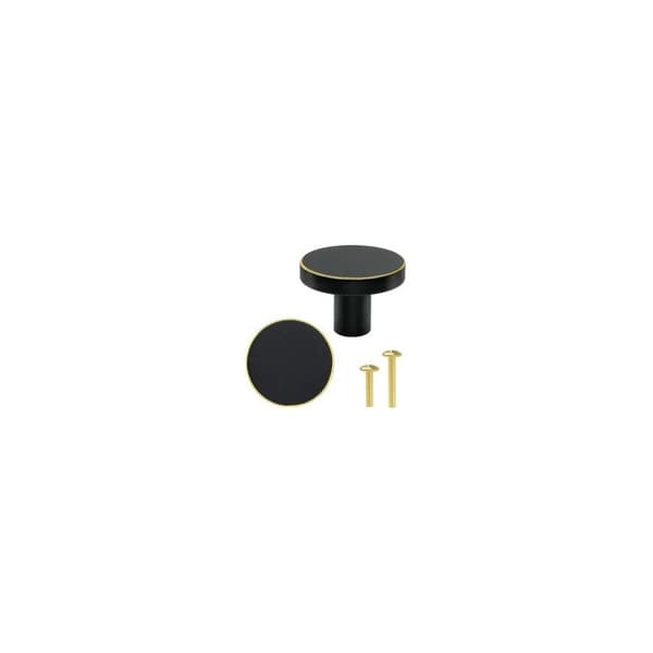 8-pak massive messing sorte runde skabsskuffeknopper 28×20 mm, møbelgreb med skruer til køkkenskab garderobe