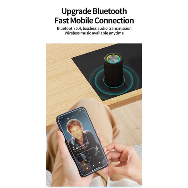 M5 Mini Bluetooth-højttaler (blå), bærbar højttaler med subwoofer, kompatibel med trådløs forbindelse
