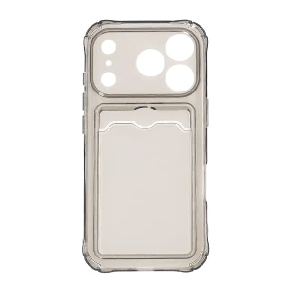 Stødsikkert telefoncover kompatibelt med iPhone 17 Pro, med SIM-kortplads - Sort Sort sort