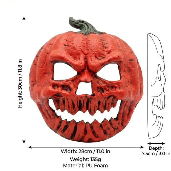 Halloween Pumpamask, Skräck Cosplay Kostymmask, Festdekorationsaccessoar