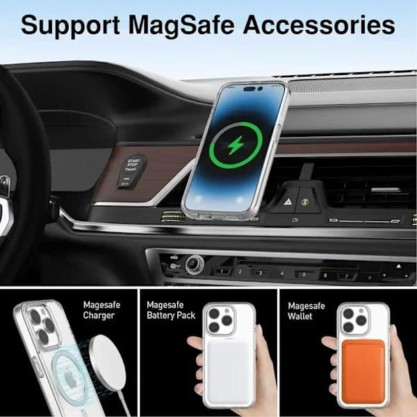Magnetisk Klar Deksel For iPhone 16 15 14 13 Pro Max Plus mini Funda For Magsafe Klar Deksel iPhone14
