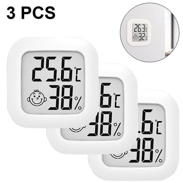 3-pak rumtermometer, hygrometer digitalt hygrometer rumtermometer, højpræcisions temperatur- og fugtighedsmåler til - Perfekt