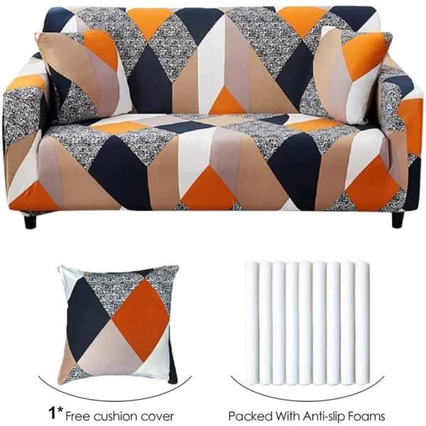 Homeins 2-seters sofatrekk, elastisk sofatrekk 2 seats Rubik's cube