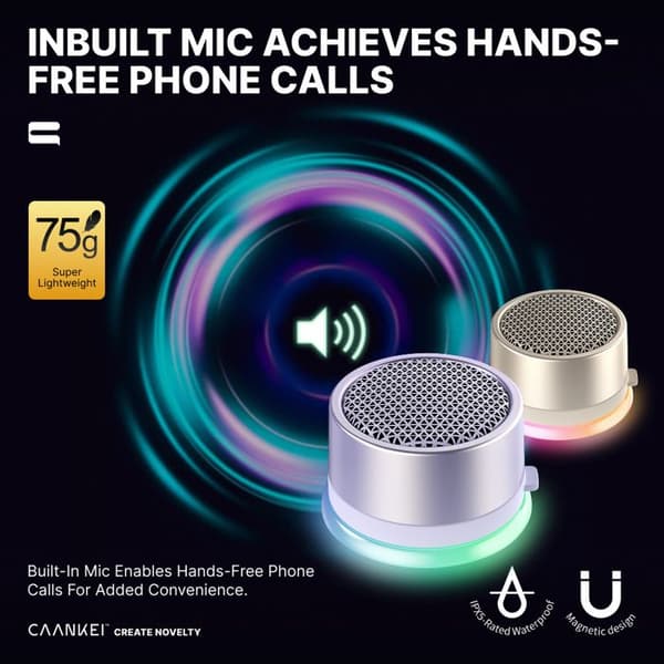 Rosaguld magnetisk Bluetooth-højttaler, bærbar Bluetooth-højttaler, ideel til cykling og udendørs camping.