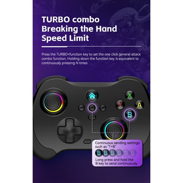 PC-gamepad med stjärnhimmelstema, kompatibel med Android, Switch, PC och iOS, stöder anslutning