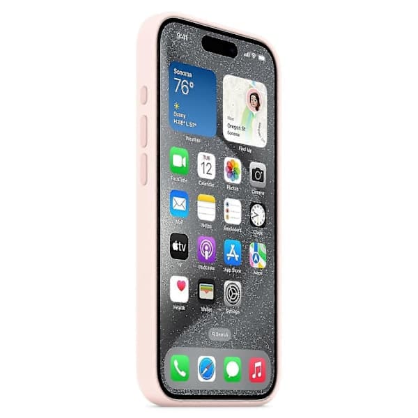 Silikoneetui til iPhone 15 Pro, MagSafe-kompatibelt Pink
