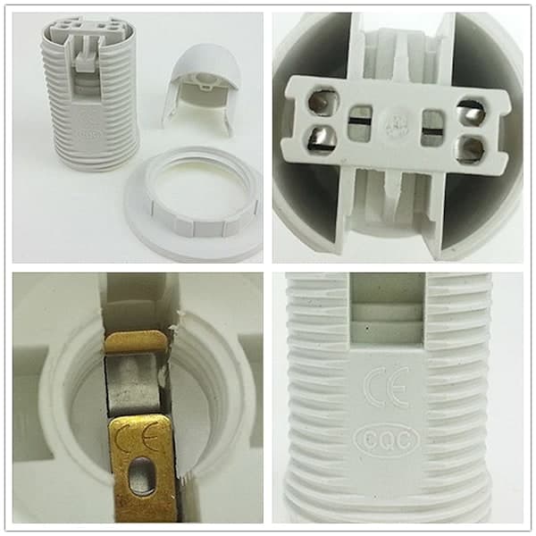 10-pak (sort og hvid) E14 plastlampeholder med Edison-gevind
