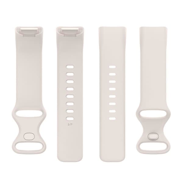 Fitbit Charge 6 / 5 xDfind silikoniranneke Moon White L