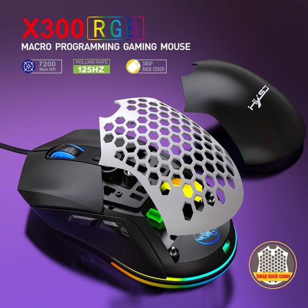 Trådløs/kablet gamingmus med tre tilstande, Bluetooth 5.4, 6 knapper, 6400 DPI, PC/bærbar