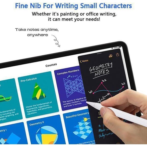 Styluspenna för iPad (2018-2026), Pixel-snabb precision, Tilt & Palm Rejection, för Android, iPad etc., Vit