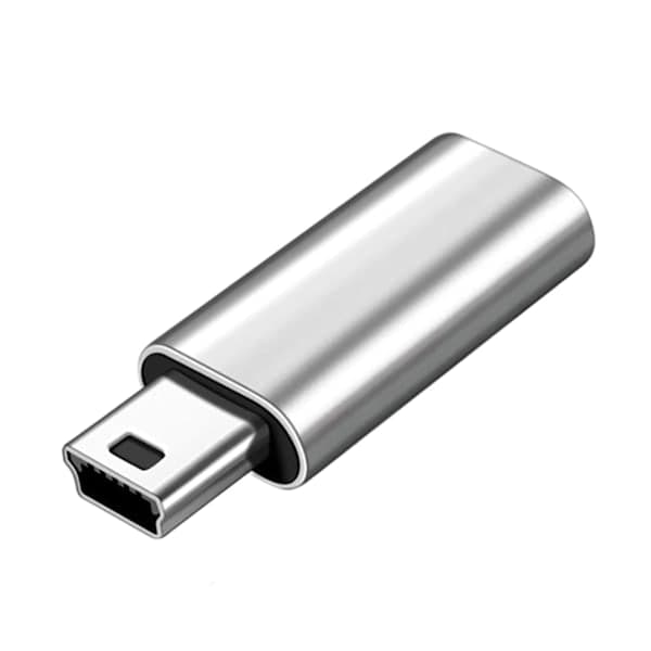 USB C til Mini USB-adapter Type C hunn til Mini USB hann-omformer, sølvgrå