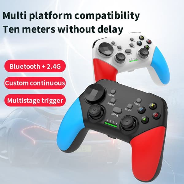 G9 Hot Salg Egnet for Switch Pro Kontroller Steam Mobil Trådløs Bluetooth Gamepad Svart, Blå, Rød + Mottaker