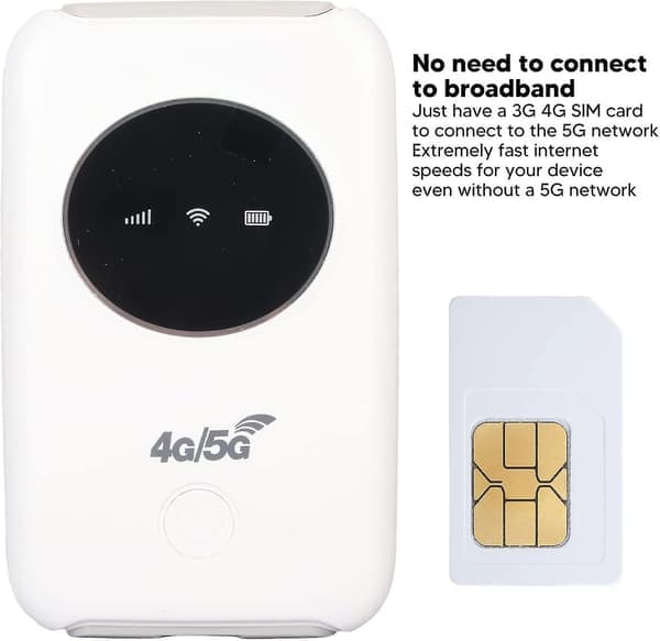 Upplåst 4G LTE WiFi Hotspot Router, SIM-kortplats & Micro-USB, 300 Mbps bärbart mobilt modem för resor