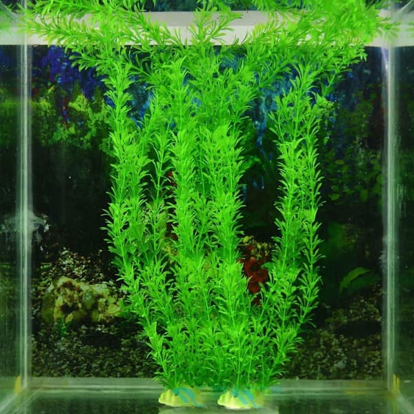 Akvarieväxter i plast, 30 cm, grön, stil 12, 3 st