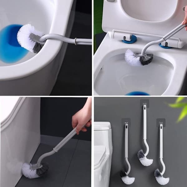 2-pack lutande toalettborste med böjd design för djuprengöring