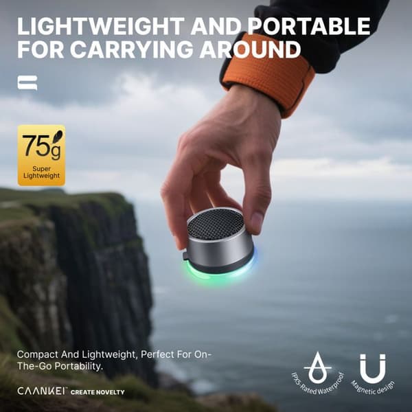 Rosaguld magnetisk Bluetooth-højttaler, bærbar Bluetooth-højttaler, ideel til cykling og udendørs camping.