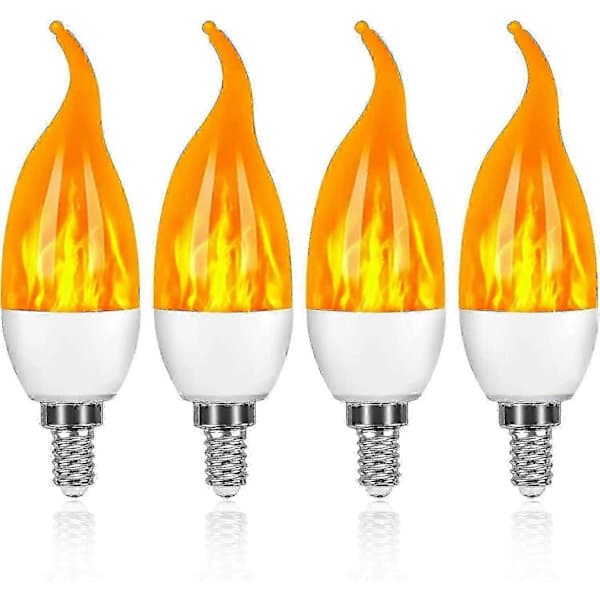4 kpl E14 3W LED-liekkikoristevalot 3 tilalla