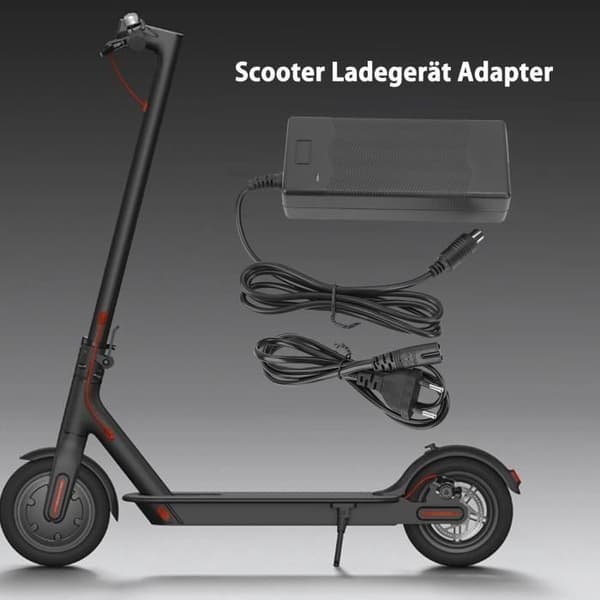 Batterioplader - 42V 2A - Kompatibel med Xiaomi M365 og Ninebot - EU-stik - Sort