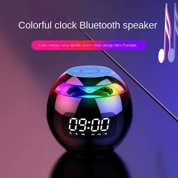 Bluetooth 5.0 højttaler med LED digitalt vækkeur