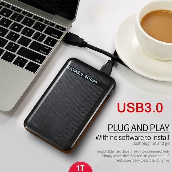 1TB ulkoinen kiintolevy - USB 3.0 - Elements Portable - Musta - LEMONBEST