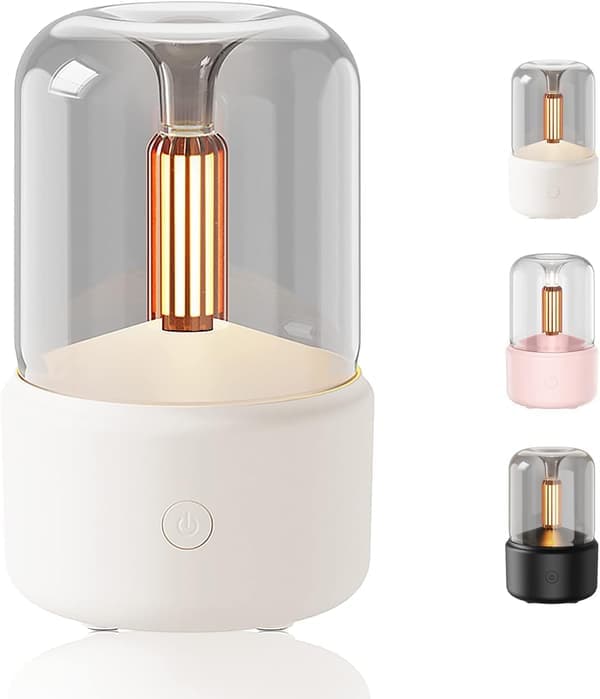 Aromadiffusere, 120 ml eterisk oljediffusere, luftfuktere med lys