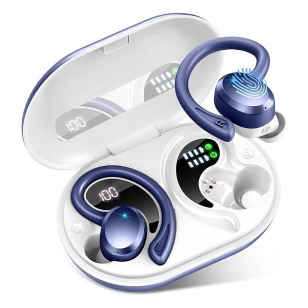 Q38 trådløse Bluetooth in-ear hodetelefoner for sport og løping, safirblå