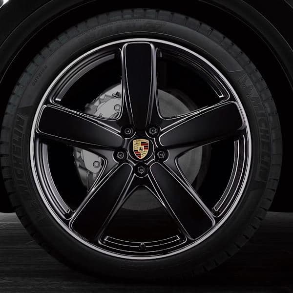 4-pak - Porsche Centerkapsler / Fælgemblemer - Bil 65 mm Sort