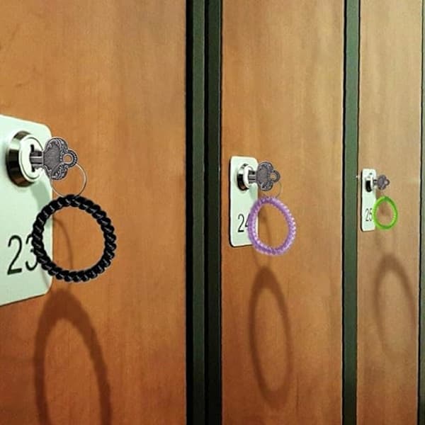 8 stk. spiralnøgleringe - 8 farverige nøgleringe i plast