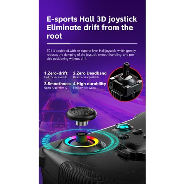 PC-gamepad med stjärnhimmelstema, kompatibel med Android, Switch, PC och iOS, stöder anslutning