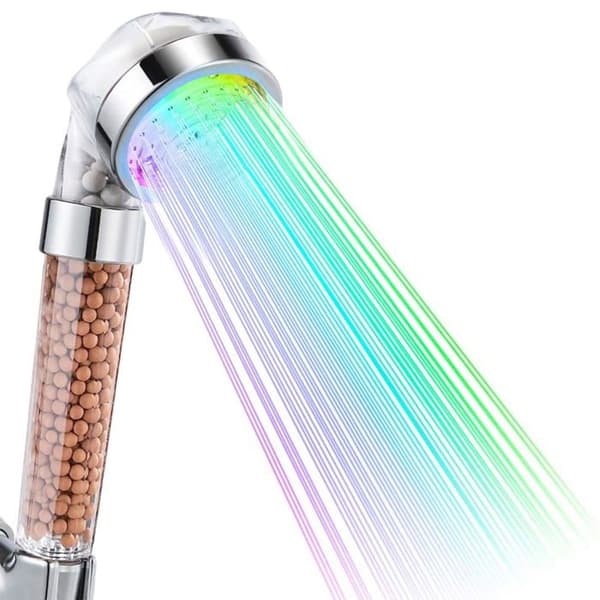 LED dusjhode, baderomsdusjhode, håndholdt dusjhode med 7 farger LED, høytrykksdusjhode