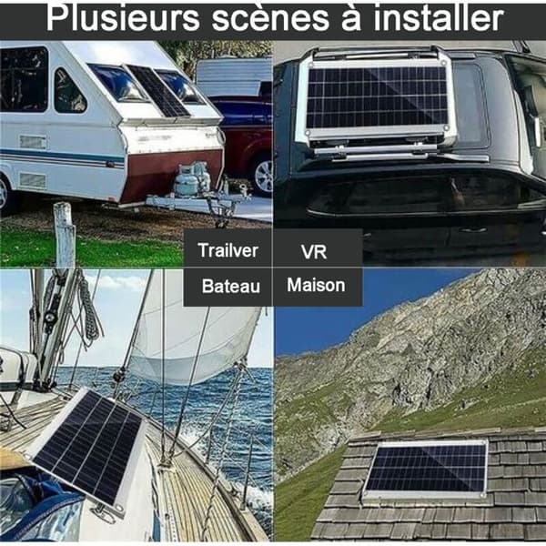 20W 12V 20A Bärbart solpanelskit