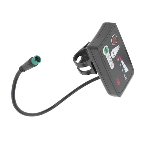 Elektrisk Cykel LED Strømdisplaypanel Elektrisk Cykel Modifikationsdisplaymåler med Vandtæt 5P Hanstik til 22,2 mm Styr 36V
