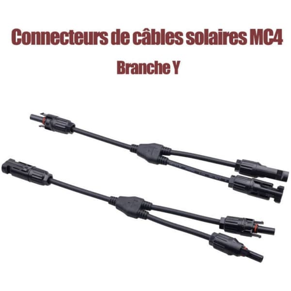 MC4 Y-formet solcelleforbindelseskabel – IP67 vandtæt – Parallelforbindelse til solcellepaneler – 20A/30A strøm