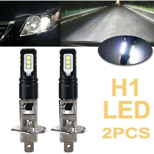 2x H1 6000k Super Bright Vit 6000lm DRL LED Strålkastarsats Helljus L329