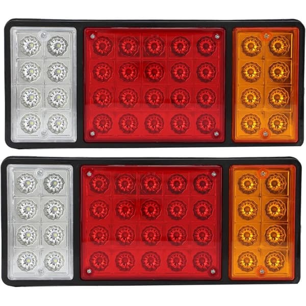 Sæt med 2 12V 36 LED bilbaglygter, bremselys, blinklys til lastbil, trailer, campingvogn, varevogn, baklys