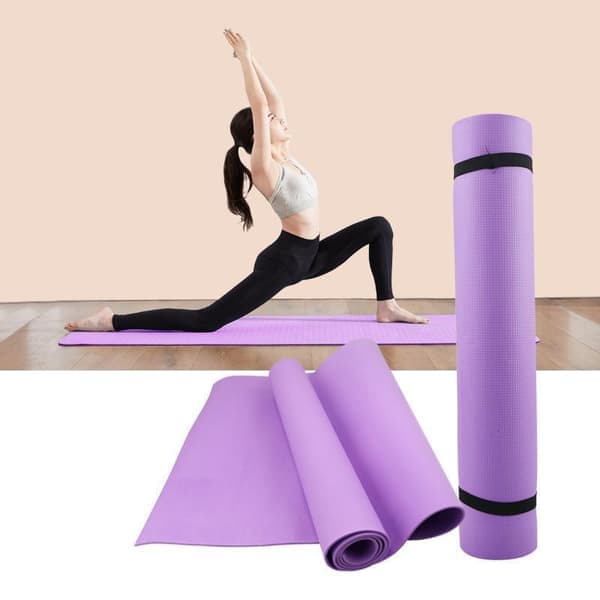 Yogamåtte 6 mm tyk 173 cm x 61 cm [HK] Sort