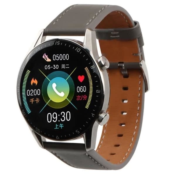 Armbånd - Huawei Watch GT 3 Pro - Læder - Spænde - Grå