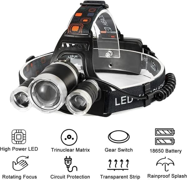 LED-otsalamppu 5000 LM T6 Cree - Täydellinen