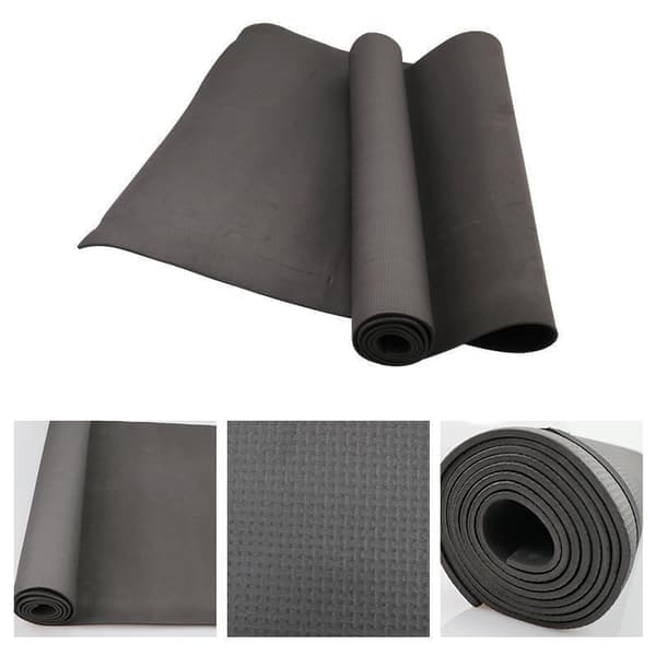 Yogamåtte 6 mm tyk 173 cm x 61 cm [HK] Sort