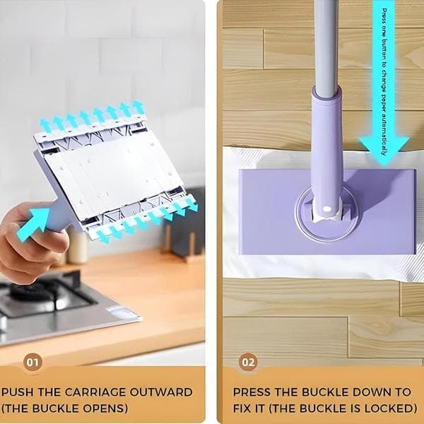 Automatisk Mini Moppe med Kludskift – 360° Rotation Dovne Moppe Gulvrenser | Hjemmerengøringsmoppe