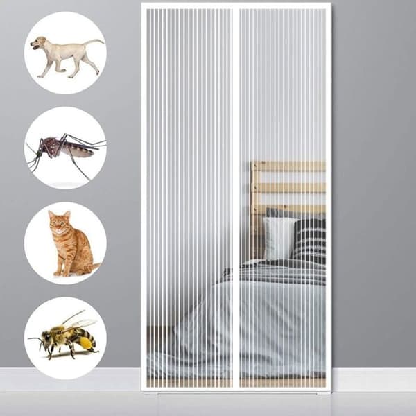 Hvit magnetisk myggnettinggardin 100x210cm