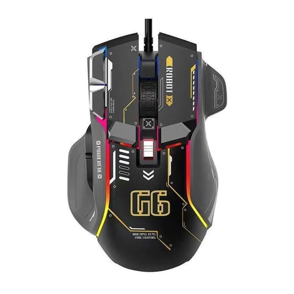 G6 RGB Gamingmus til bærbar computer, elektronik, gul